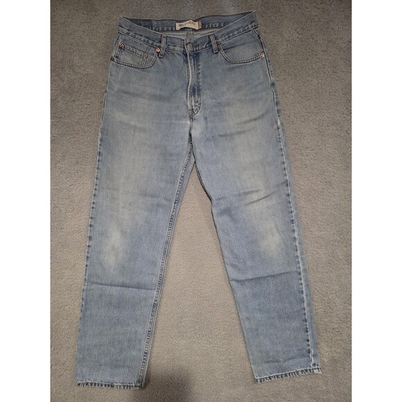 Levis 550 Jeans Mens 34x32 Blue Relaxed Fit Tapered Leg Light Wash Cotton - Picture 3 of 9